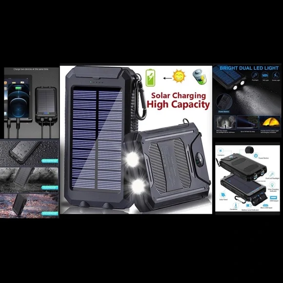 ⚡️☀️SOLAR Charger USB Portable Power Bank for Cell Phones,laptop with flashlight - Picture 10 of 10